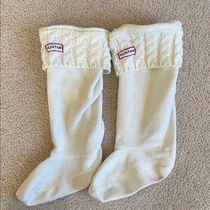 Hunter Ivory Cable Knit Boot Socks